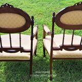 Pair of Louis XVI style armchairs.