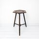 Vintage Table d'Appoint Tripode Polygone Sculpté à la main Tourné en bois massif Travail manuel Grün
