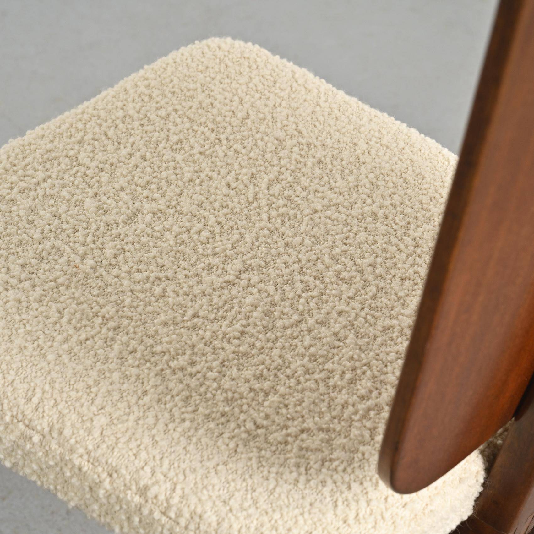 Bouclette fabric chair by André Sornay, circa 1955