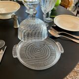 Bell and cheese dish Glass. Art Deco