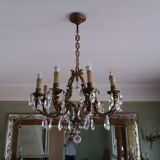 Bronze chandelier crystal tassels