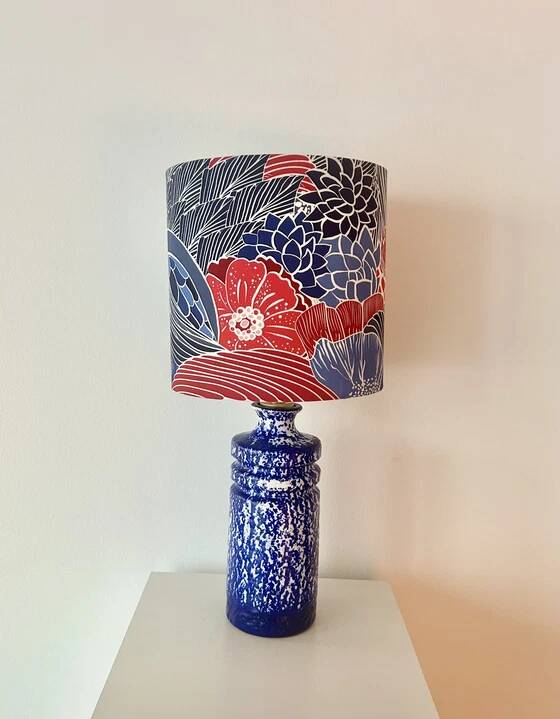 Ceramic vase lamp veb haldensleben – gdr | unique recycled piece