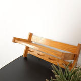 Vintage wooden wall coat rack with shelf