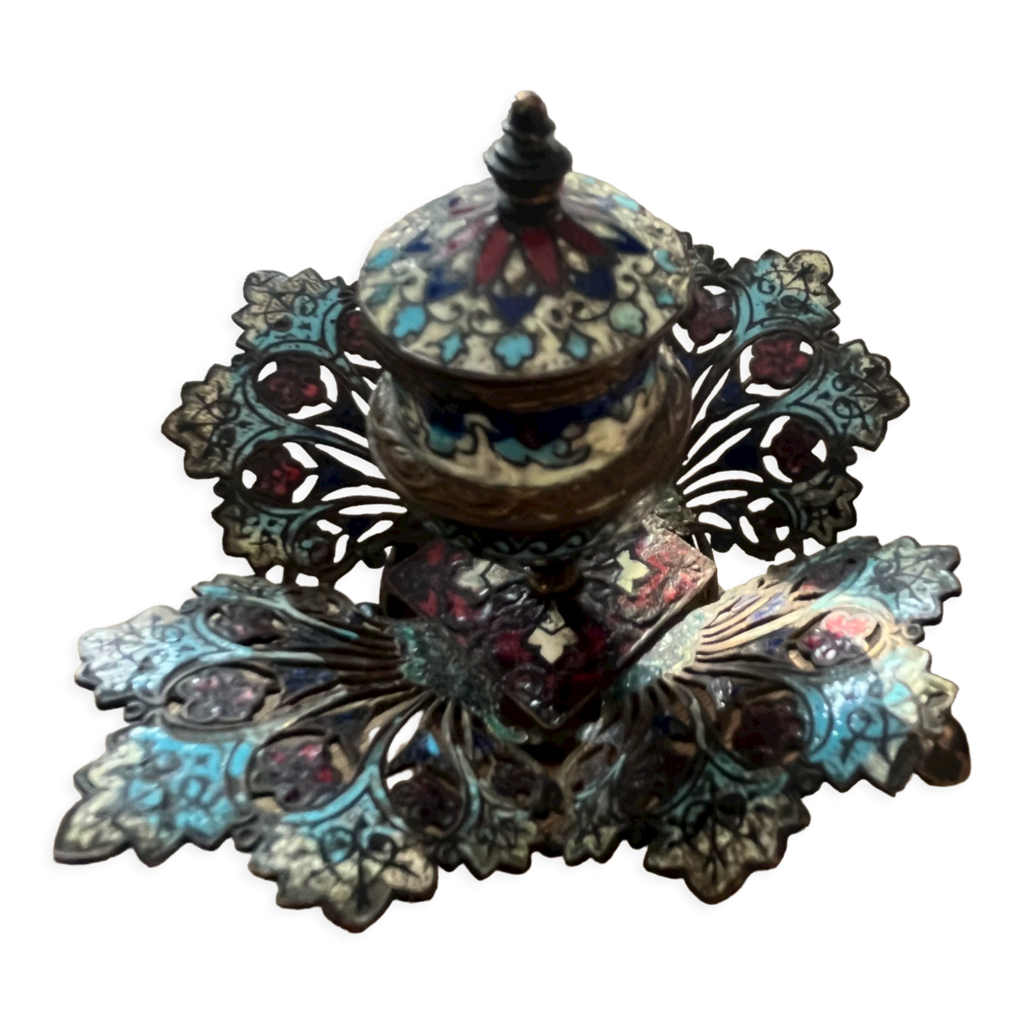 Inkwell in cloisonné email