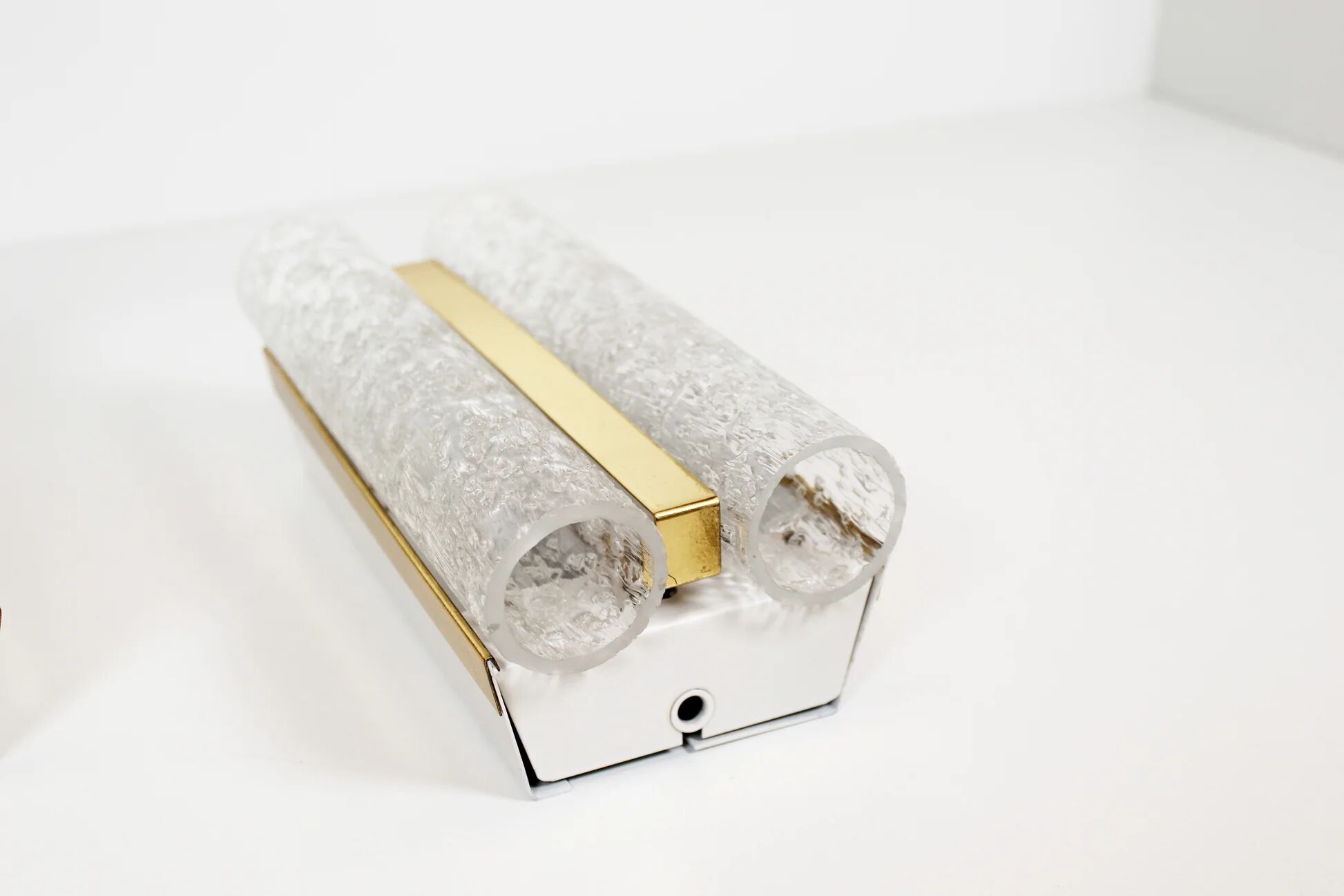 Pair of wall lamps in brass and glass by Doria Leuchten