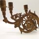 Stunning Pair of Large Antique 3-Arm Gilt Bronze Piano Sconce Candle Holders 4916