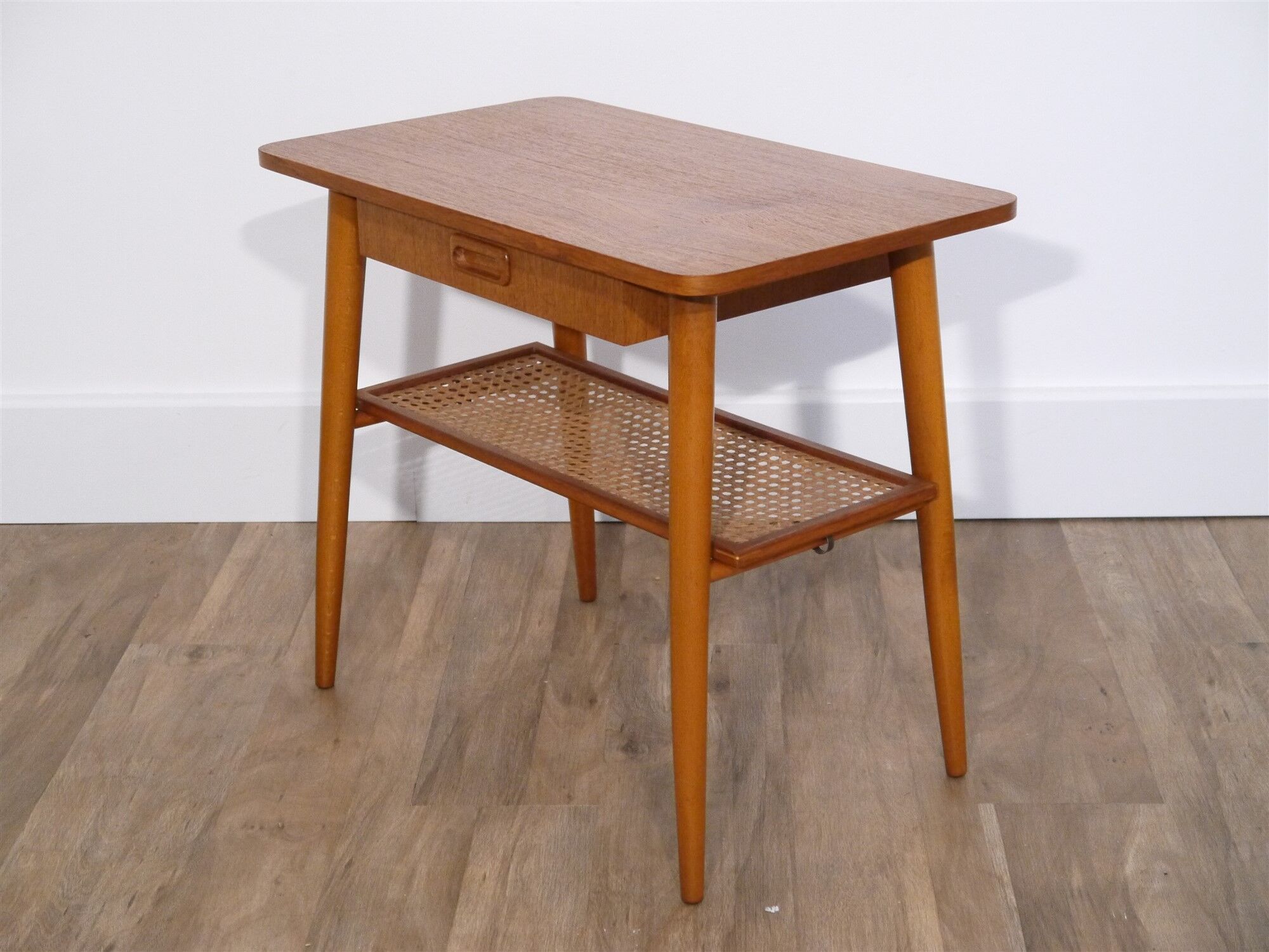 Scandinavian vintage bedside table in teak 1960