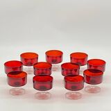 Set of glasses / champagne glasses, Luminarc, ruby / vintage red