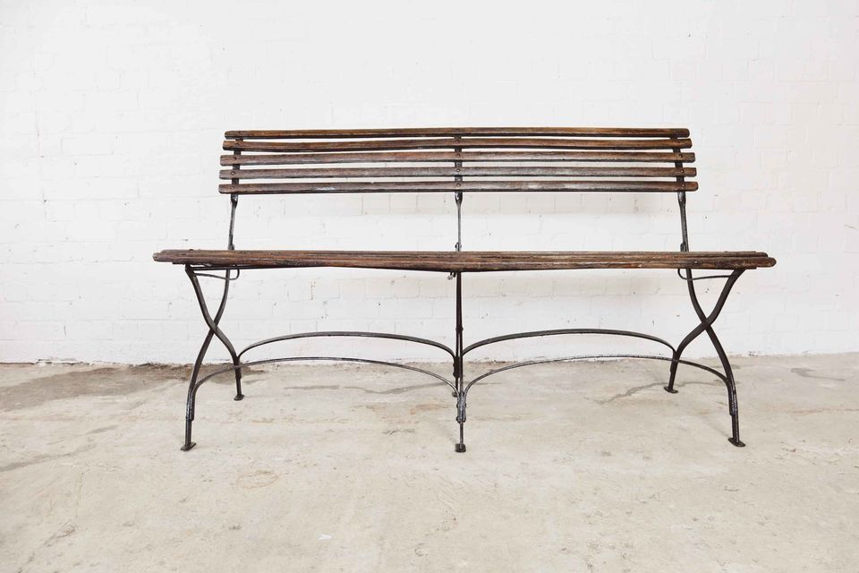 Antique foldable garden bench
