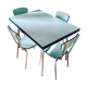 Table en formica des années 50 et ses 4 chaises assorties