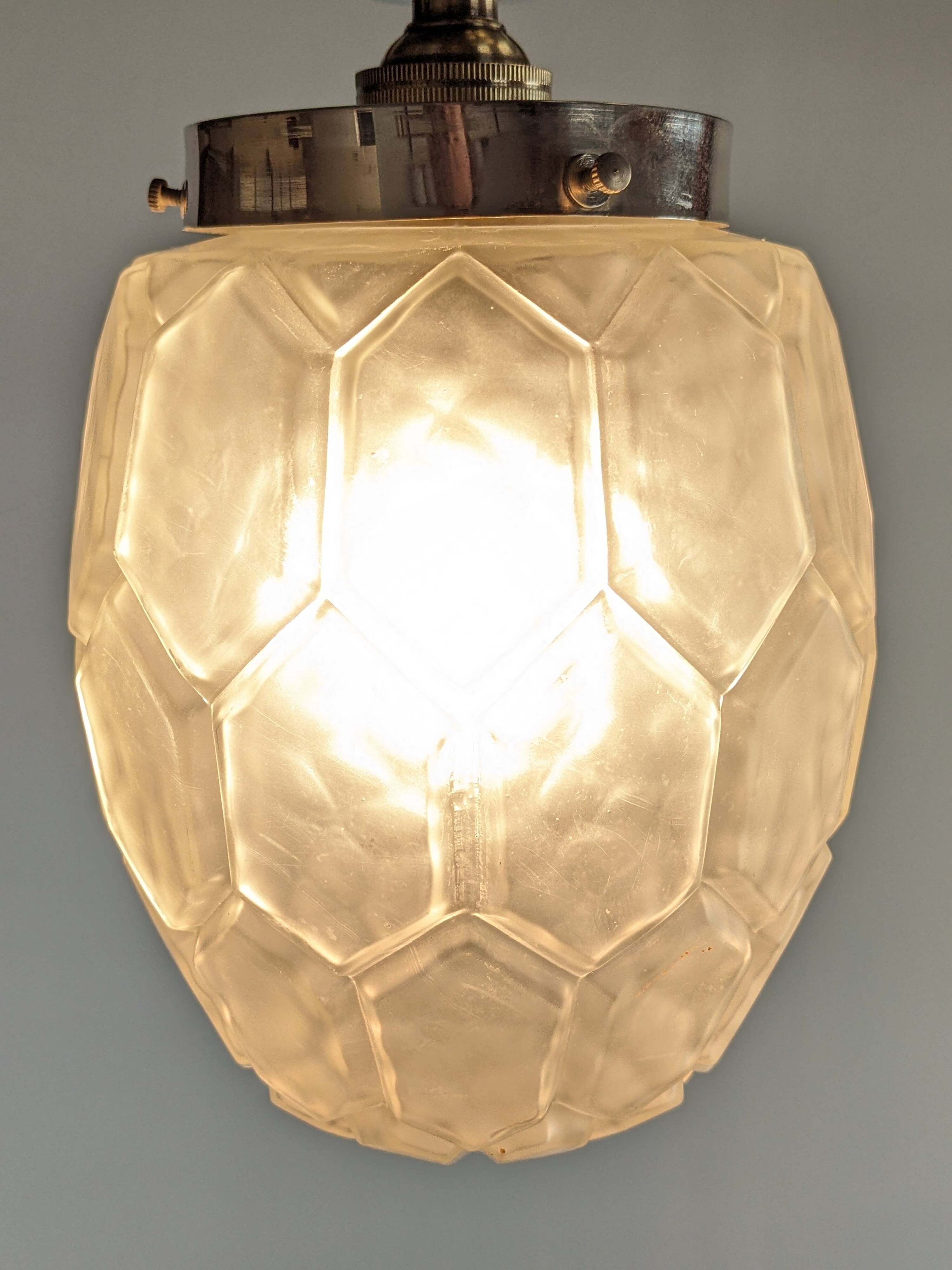 Art Deco ceiling light in frosted glass circa 1920