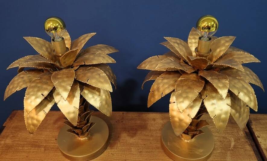 Paire de lampes palmier style Jansen