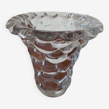 Pierre D'Avesn transparent crystal vase, Art Deco