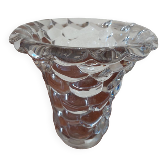 Vase en cristal transparent Pierre D'Avesn , Art Deco