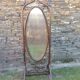 Mirror tilting mirror in vintage bamboo 57x177cm