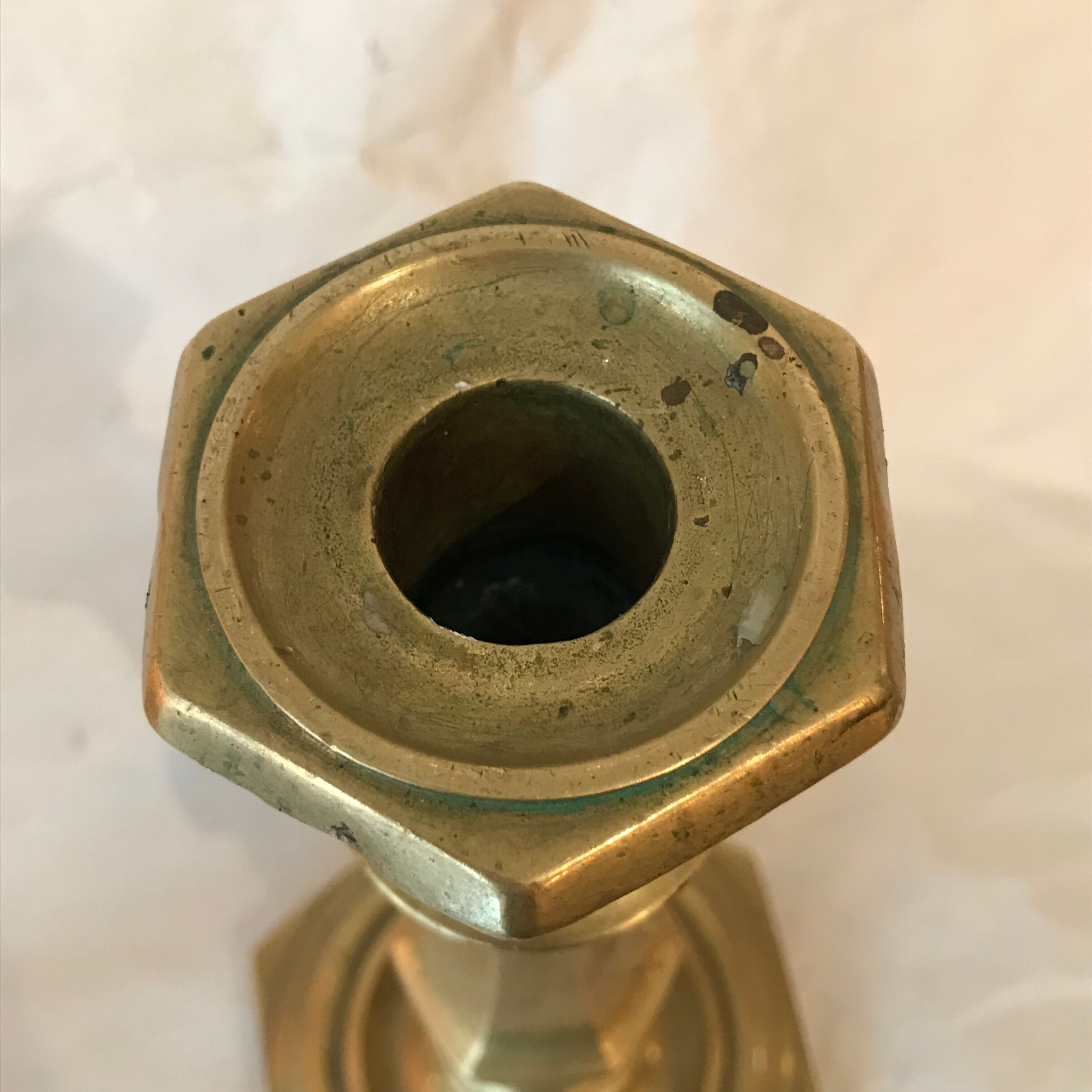 Brass candlestick nineteenth 28 cm