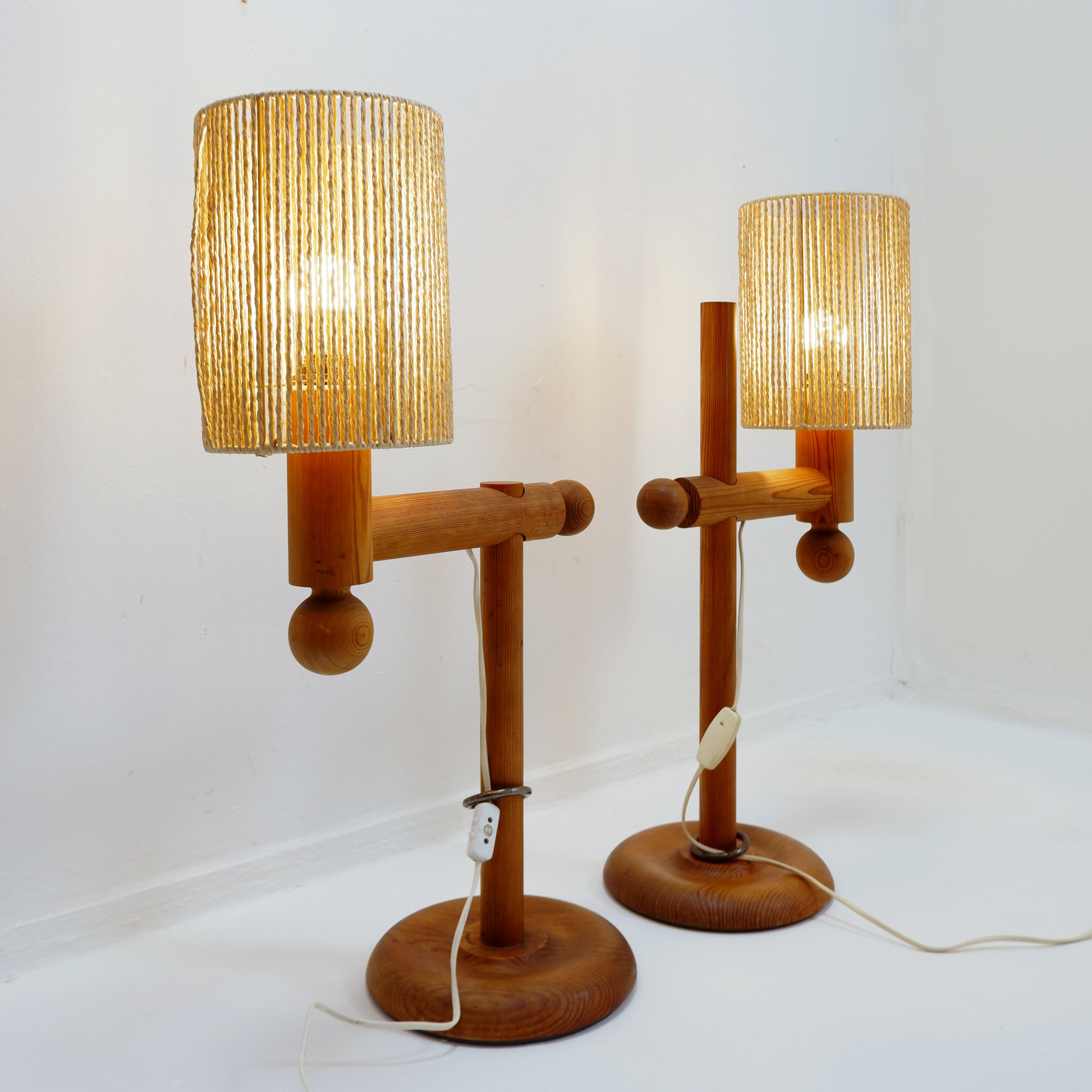 Pair of large table lamps by Uno & Östen Kristiansson for Luxus, 1960/70