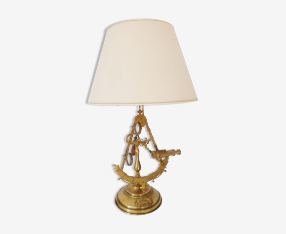 Lampe sextant de marine vintage en laiton