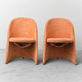 Pair of folding fabric armchairs from the 1970s, vintage modernism