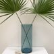 Vase in blown glass bubbled blue gray from the 60s