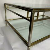 Coffee table 1970 home rings ramsay metal chrome dore 2 levels