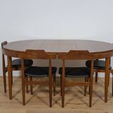 Mid-Century Teak Dining Table & Chairs by Hans Olsen for Frem Røjle, Denmark, 1960s, Set of 5