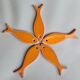 Orange glazed ceramic trifle 5 fish