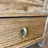 Art Nouveau wardrobe in pine with ceramic tiles, early 20th century.