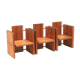 3x Fauteuil brutaliste moderniste très rare conçu par l'architecte Fritz Zeige