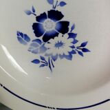 6 assiettes creuses anciennes saint amand fleurs bleues au pochoir