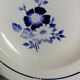6 old blue flowers with stencil hollow plates