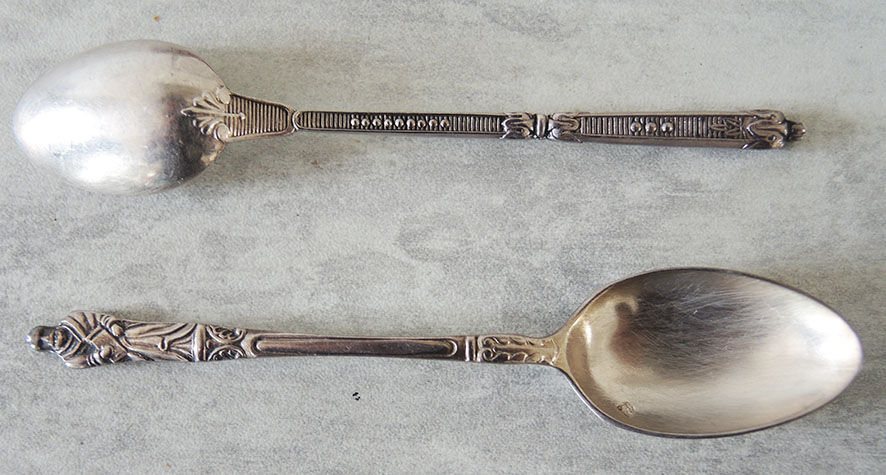 12 sugar spoons Saint Medard silver metal