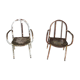 Pair of metal armchairs