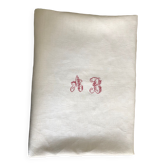 Tablecloth with AB monogram, antique linen