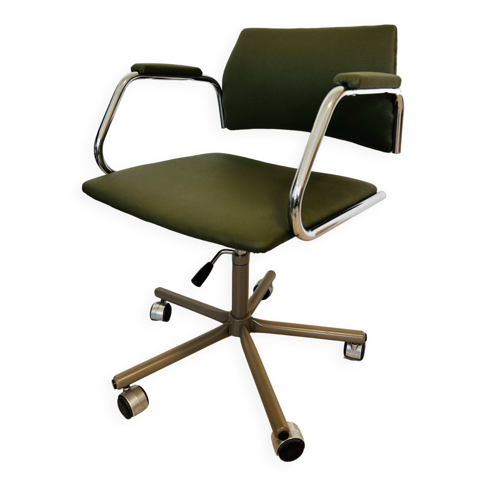 Vintage Fern Grey Office Arm Chair from Kovona Model K-380 from Czech 1970’s