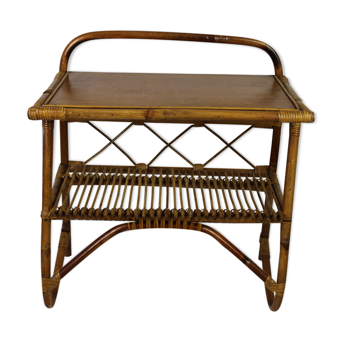 Rattan bedside table