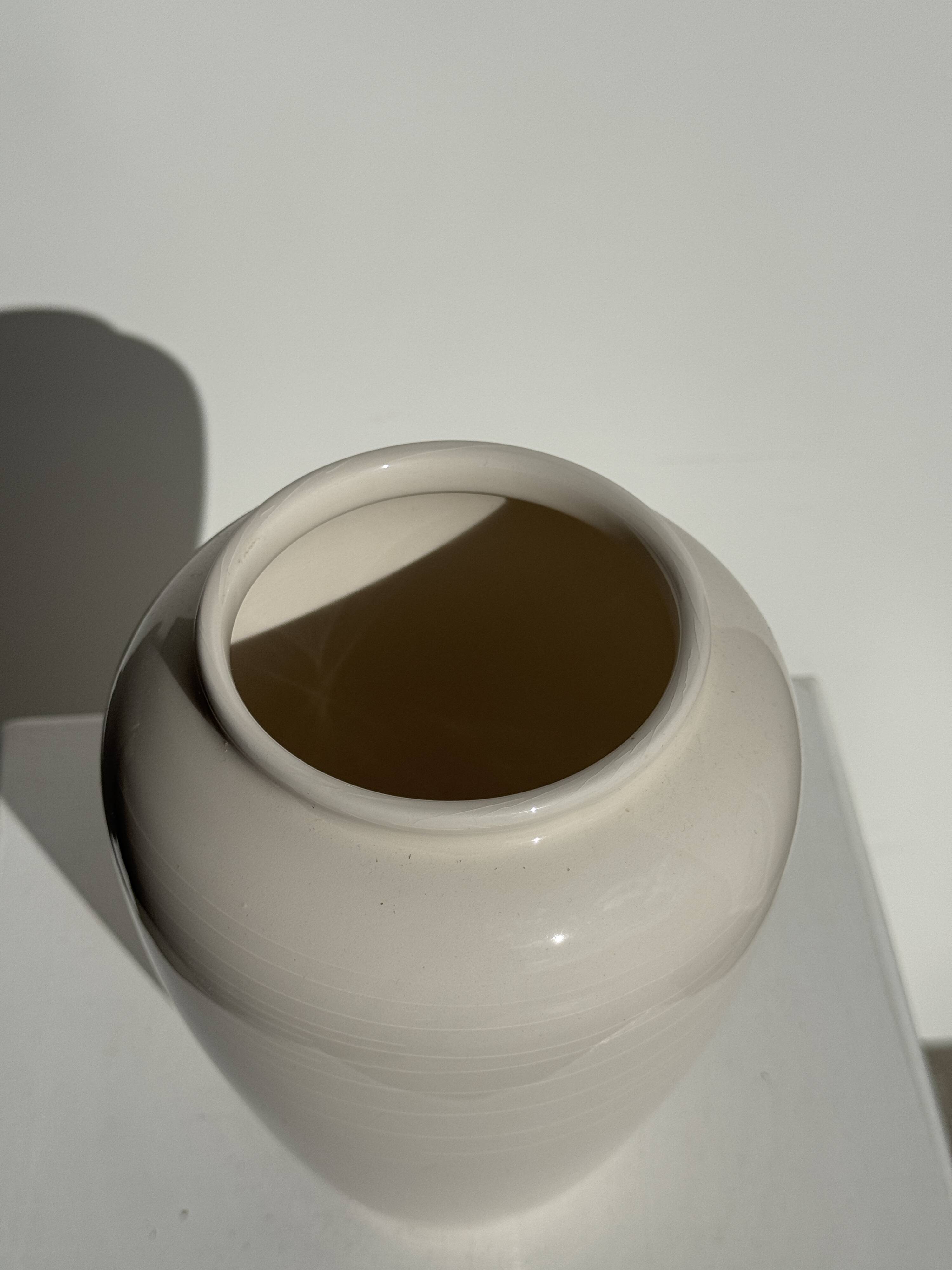 Modern oblong white vase H18.5