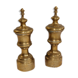 Pair Chenets vintage brass / old fireplace chenets