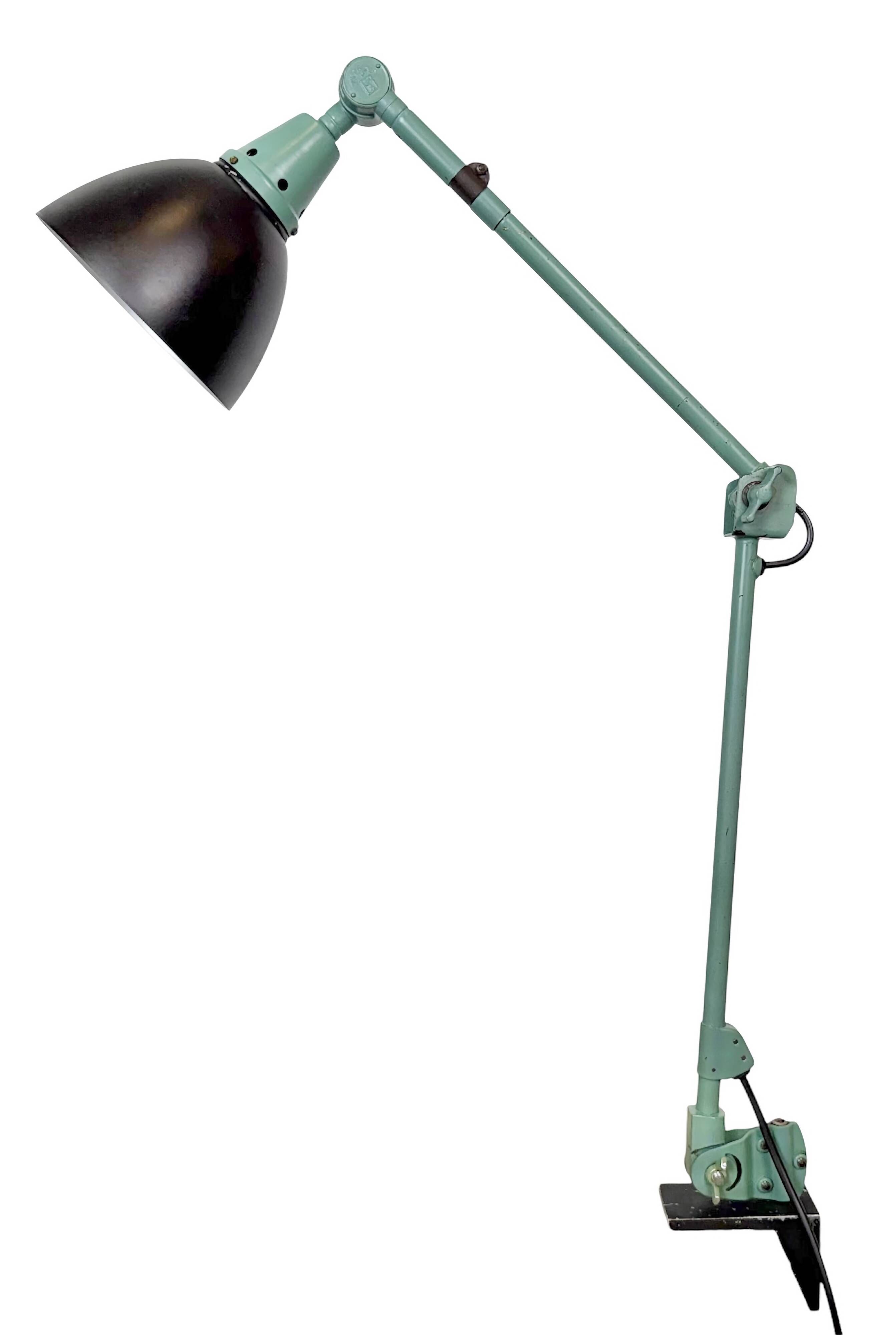 Green Industrial Workshop Desk Lamp by Curt Fischer for Midgard, 1950s