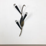 Extra Large Modernist Brass Floral Theatre Wall Light Sconces, France, 1950