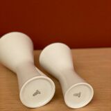 2x White Porzellan Vases by H&C Heinrich Selb 1960s