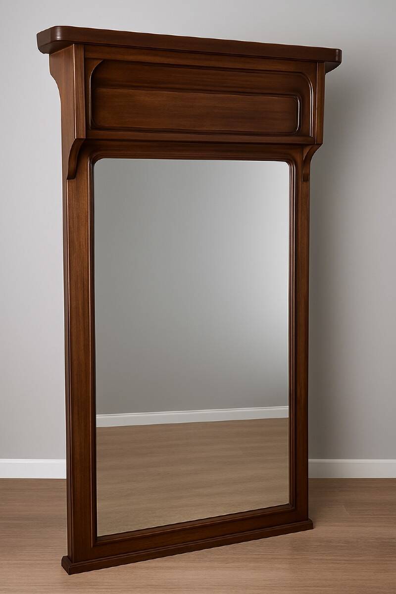 Very large trumeau mirror from the Art Nouveau period in mahogany / h 196cm