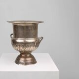 Antique Silver Plated Copper Champagne Bucket in Medicis Shape, 1890s