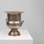 Antique Silver Plated Copper Champagne Bucket in Medicis Shape, 1890s