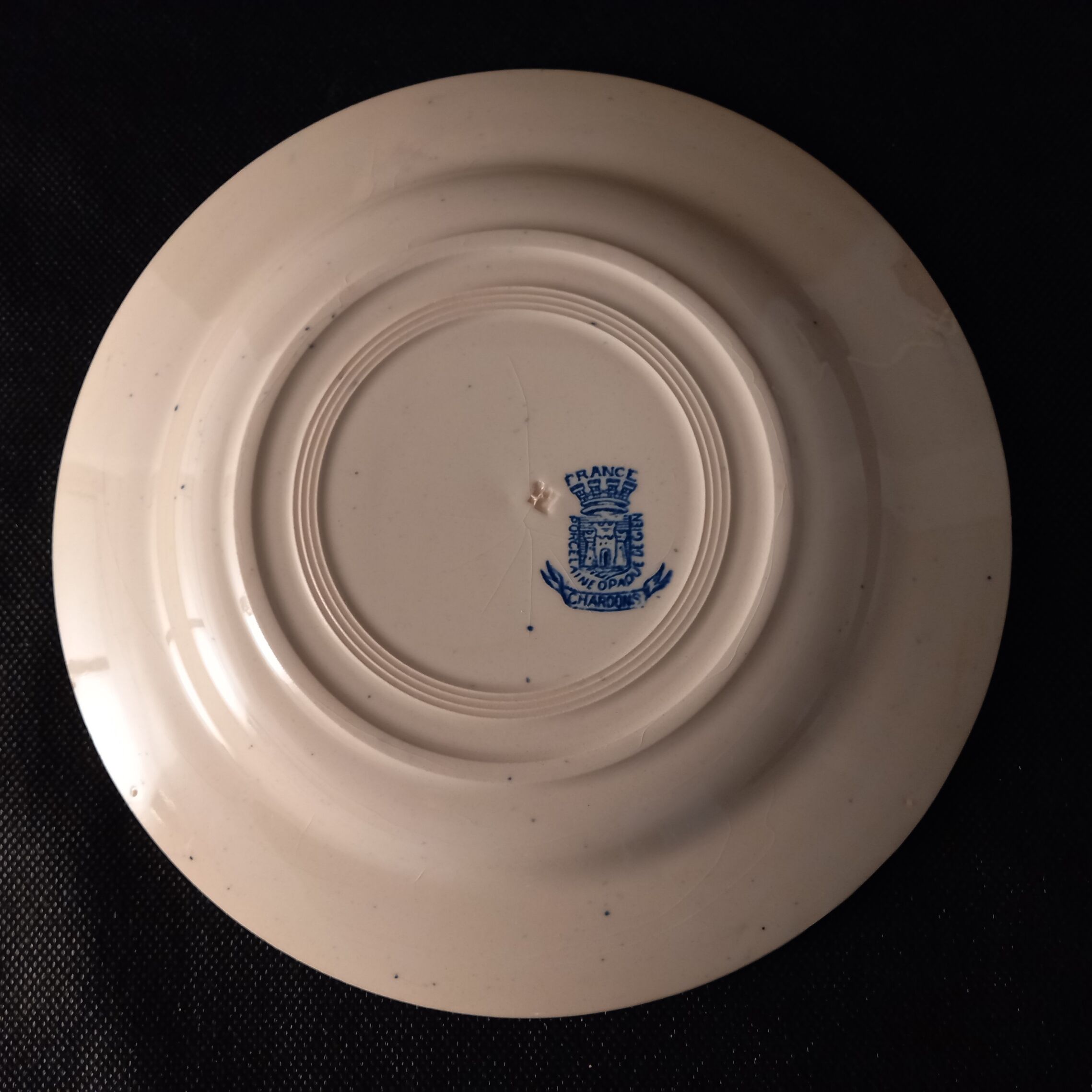 Plate Model thistles - Porcelain Opaque earthenware from Gien