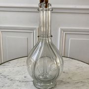 Carafe à liqueur à compartiments en verre moulé début XXème