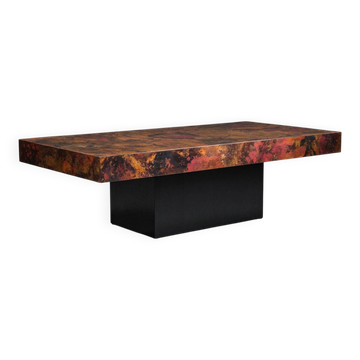 Table basse vintage en cuivre de Bernhard Rohne, années 1970