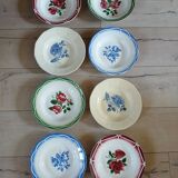 8 assiettes creuses anciennes dépareillées