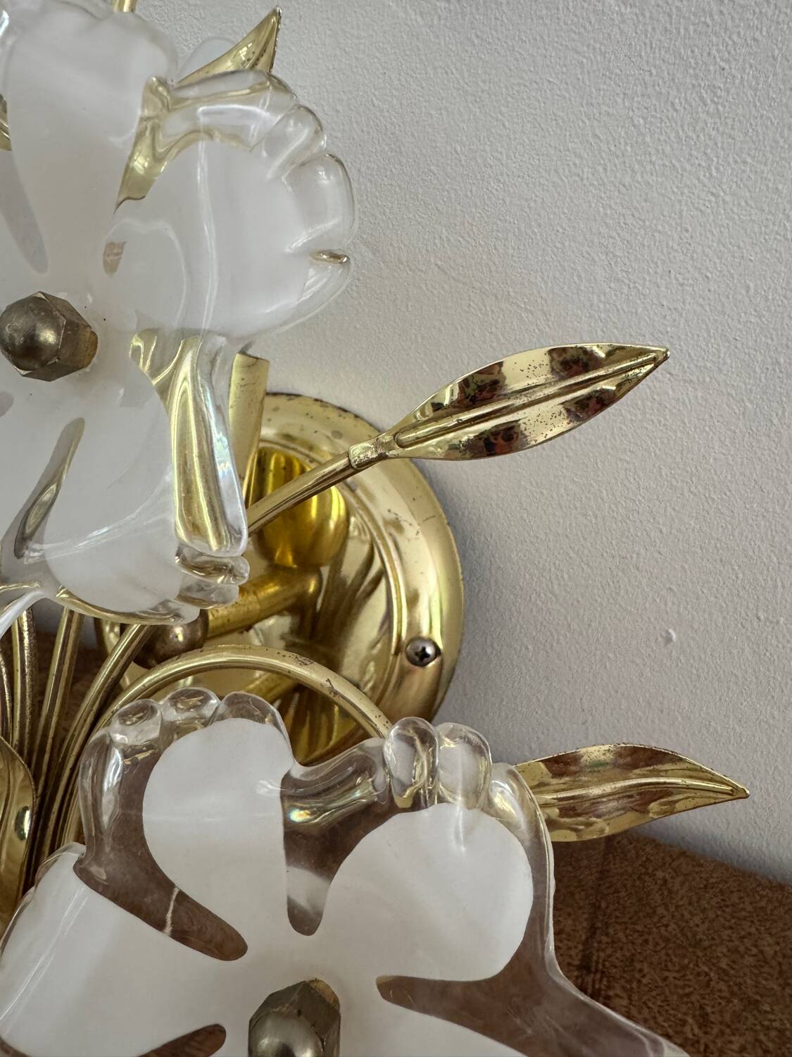 Set of Murano flower wall sconces