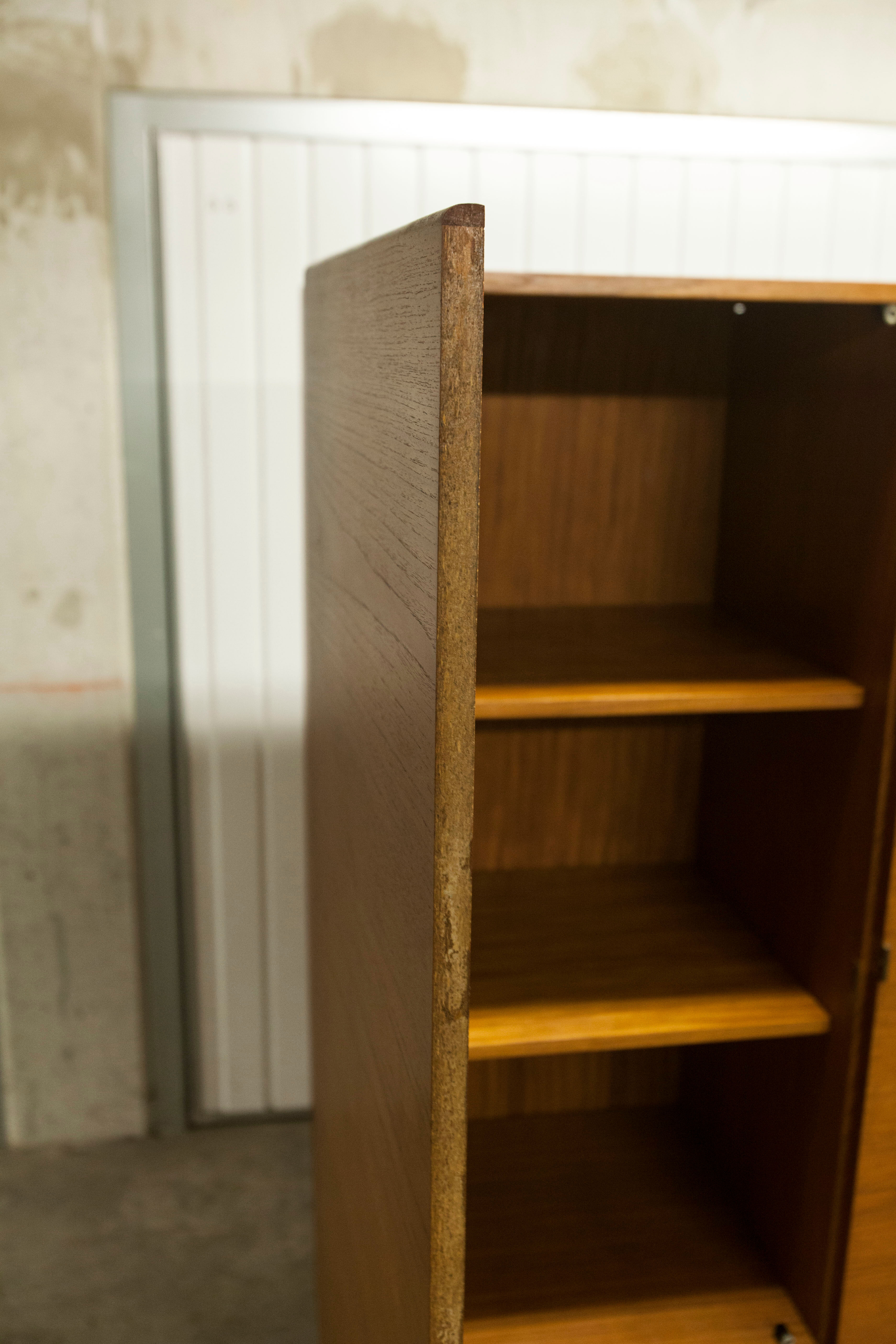 Danish Scandinavian wardrobe signed Sven Ellekaer 1960 3 doors 2 drawers with mounting plan